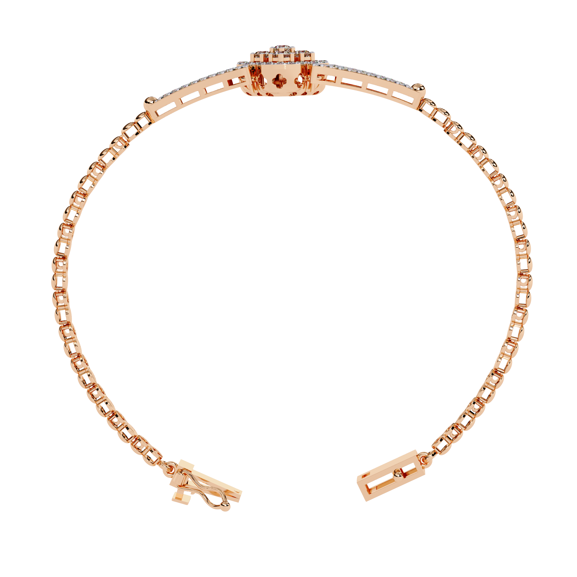 Solitairekart 0.5ct Clover Natural Diamond Bracelet-HI Color, VS-SI Clarity